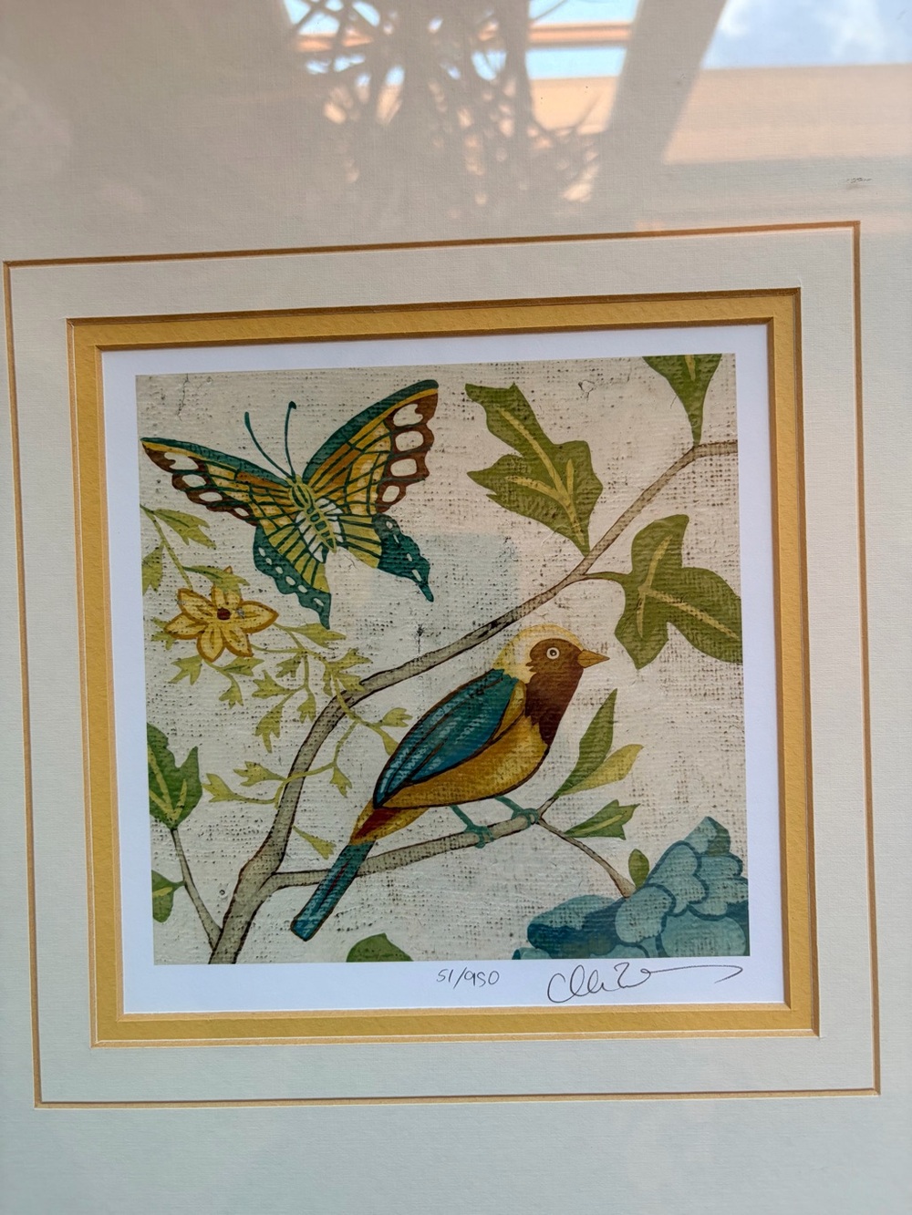 Set of 2 Framed, Signed & Numbered CHARIKLIA ZARRIS Songbird Giclee Prints - Picture 2 of 6